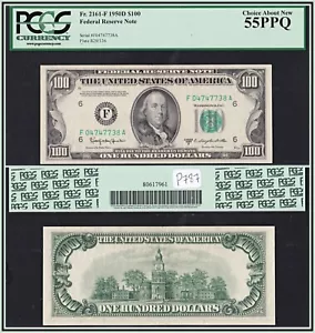 1950D Atlanta $100 Federal Reserve Note PCGS 55 PPQ About Unc AU Currency FRN - Picture 1 of 7