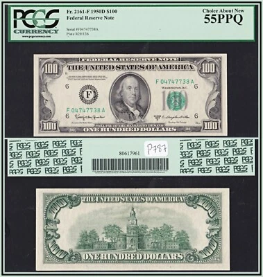 1950D Atlanta $100 Federal Reserve Note PCGS 55 PPQ About Unc AU Currency FRN - Image 1 of 4