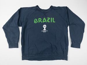 Brazil Soccer Team Sweatshirt Adult XL Blue Crew Neck 2014 FIFA World Cup Futbol