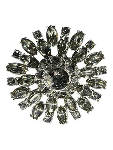 Broche Talbots Mujer Patrón Starburst Transparente Corte Facetado Gemas y Metal Desconocido - Imagen 1 de 14