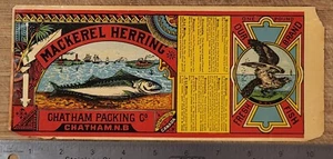 ADVERTISING Label Mackerel Herring Chatham Packing New Brunswick Canada Grade 3 - Picture 1 of 3