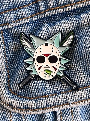Friday the 13th x Rick and Morty - Enamel Pin / Badge - Excellent Condition - Image 1 of 4