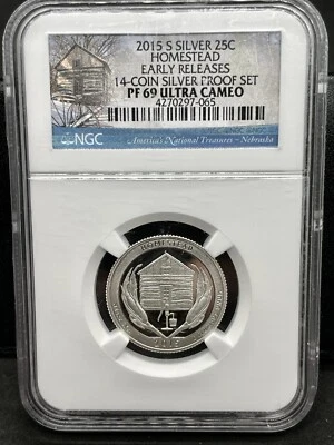 2015-S Silver Washington Homestead Early Releases PF-69 Ultra Cameo DCAM - Image 1 of 4