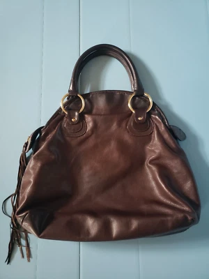 vintage Bulga dark brown leather hobo handbag purse boho - Image 1 of 4