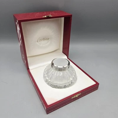 Tintero Must de Cartier de cristal y plata Foto 1 de 4