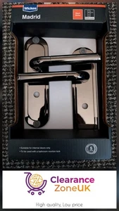 Brand New Wickes-Door Handles- Madrid, Wickes Suitable For Bathroom Black Nickel - Picture 1 of 4