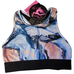 NWT Flo Activewear Sports Bra Racer Back Gymnastics Dance Athletic Girl's 12 - Picture 1 of 7