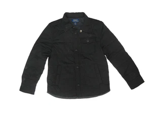 POLO RALPH LAUREN Black Warm INSULATED JACKET Button-Up Hike Coat Kid YOUTH 6/XS - Picture 1 of 7