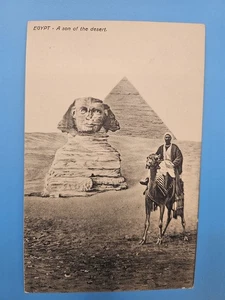 Antike AK Ägypten ein Mann in der Wüste Sphinx [um 1910] - Bild 1 von 1