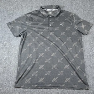 Polo golf uomo Puma AlterKnit Palms grigio motivo floreale XL extra large - Foto 1 di 13