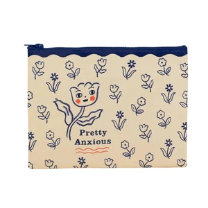 Cartera bolsa con cremallera azul Q Pretty Anxious - Imagen 1 de 2