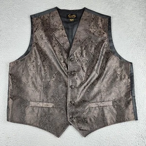 Scully Vest Mens 2XL Brown Black Paisley Western Frontier Costume - Picture 1 of 8