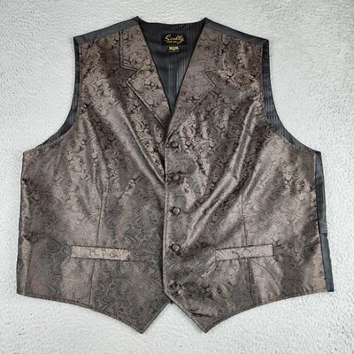 Scully Vest Mens 2XL Brown Black Paisley Western Frontier Costume - Image 1 of 4