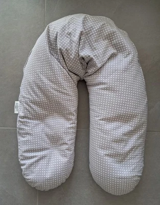 Theraline Stillkissen*Schwangerschaftskissen Dodo*180cm*grau mit weißen Punkten* - Bild 1 von 3