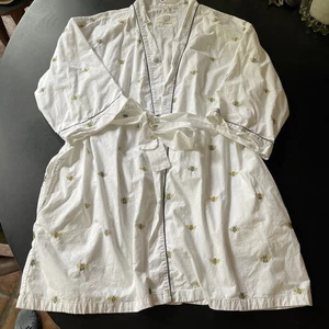 PrintFresh QUEEN BEE Bata Anthropologie Bordada 2x Bolsillos Boho Bata de Abeja - Imagen 1 de 15