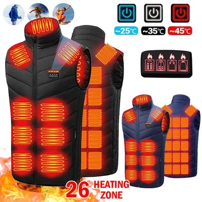 Electric Heated Vest Winter Gilet Bodywarmer Mens Thermal Jacket - Image 1 of 4