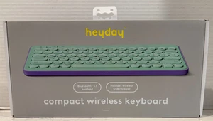 HeyDay KOMPAKTE KABELLOSE TASTATUR NEU Teal Green & Purple - Bild 1 von 2
