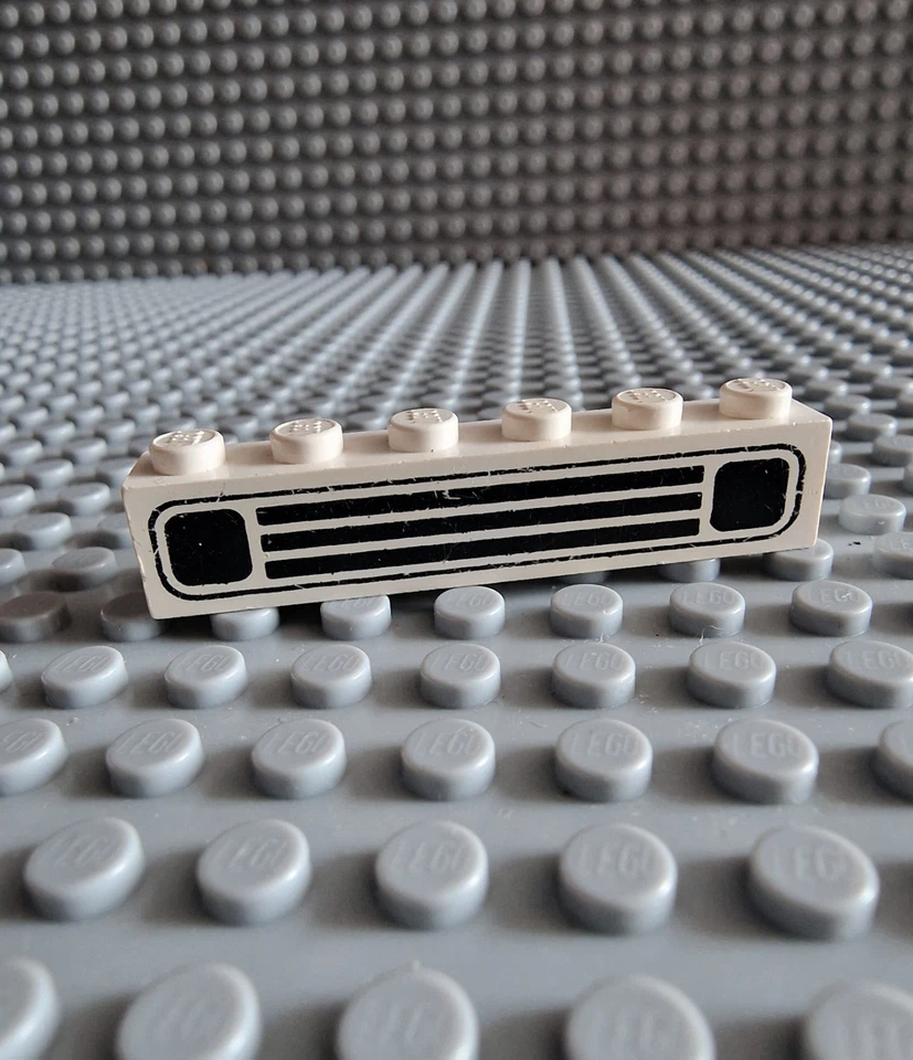Lego Baustein Scheinwerfer Kühlergrill Licht Weiß 1x6 Bedruckt 3009p01 A205 - Bild 1 von 1