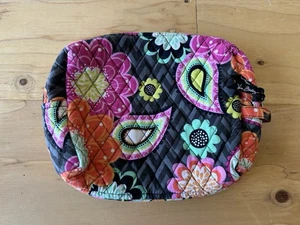 Borsa cosmetica da viaggio Vera Bradley Ziggy Zinnia colorata floreale chevron trapuntata - Foto 1 di 6