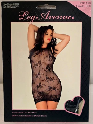 MINIVESTIDO FLORAL DE ENCAJE ELÁSTICO (Talla Grande) de Leg Avenue (87043Q) Foto 1 de 3