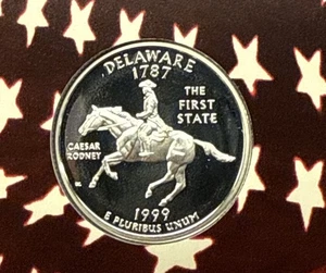 1999-S Delaware Silver Proof State Quarter 90% Silver From Proof Set - Picture 1 of 2