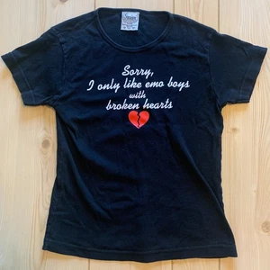 Vintage Gaziani Emo Boys With Broken Hearts Y2K Women's T-Shirt Size Medium - Picture 1 of 6