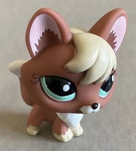 Littlest Pet Shop #1126 Red Fox Brown Beige White Teal Dot Eyes Authentic LPS - Picture 1 of 3