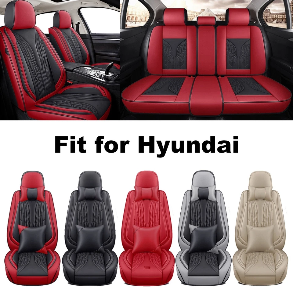 For Hyundai Elantra Tucson Seat Covers 5 Seats Full Set Front Rear Nappa Leather Foto 1 de 4