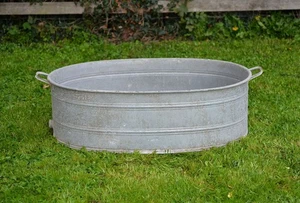 vintage old galvanized bath metal bath tub dog washing - 92.5 cm - FREE DELIVERY - Picture 1 of 11