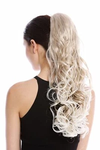 Hair Piece Ponytail Long Curls Wetlook Straggly Blonde Streaked 55 CM - Picture 1 of 3
