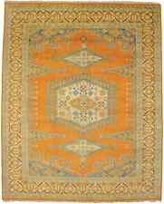 Vintage Style Indo-Viss Oriental Rug 8X10 Handmade Orange Farmhouse Decor Carpet