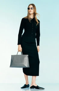 H&M Studio Collection Seam-Detail Pencil Skirt (Black) - Picture 1 of 6
