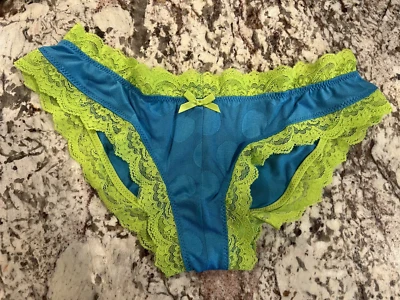 Calcinha atrevida vintage verdadeira Victoria Secret sexy Little Things renda e malha RARA P - Imagem 1 de 3