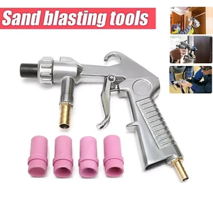 Sand Blaster Gun with Ceramic Nozzles Siphon Feed for Blasting Grit Shot 4X35mm - Picture 1 of 11