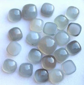 39.20 Cts Natural Beautiful Gray Moonstone Square Cabochon 9 mm Gemstone - Picture 1 of 3