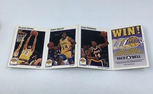 1991 Hoops/Taco Bell 3 Card Panel Divac, Perkins, Smith Lakers - Picture 1 of 6