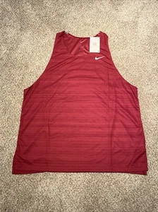 Nike Stock Dry Miler Singlet Running Tank Top CV2742-546 Red Men’s Size 2XL NWT - Picture 1 of 4