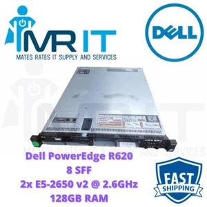 DELL POWEREDGE R620 8 SFF 2xIntel Xeon E5-2650 v2 @ 2.60GHz 128GB (8 x 16GB) RAM - Picture 1 of 1