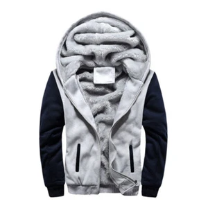 Men's Cold Winter Warm Fleece Fur Check Button Casual Zip Up jacket Coat Top US - Picture 1 of 17