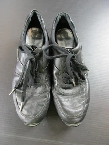 Michael Kors B67 Size 8M Women's Black Leather Lace Up Round Toe Athletic Shoes - Picture 1 of 12