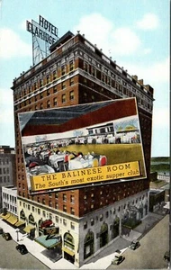 MEMPHIS TENNESSEE HOTEL CLARIDGE STREET SCENE VINTAGE POSTCARD - Picture 1 of 2