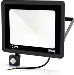 100W LED Floodlight Motion Sensor Security Garden Outdoor PIR Flood Light - Picture 1 of 11