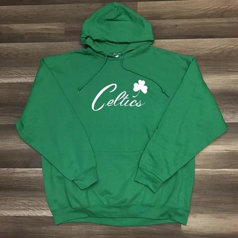 Boston Celtics Green Script Jerzees Nublend NBA Hoodie Sz 2XL Cover