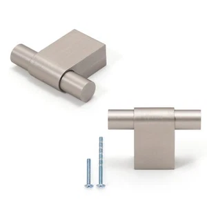6PCS Brushed Nickel Cabinet Knobs 1.8" Kitchen & Bathroom Drawer Pulls - Picture 1 of 5