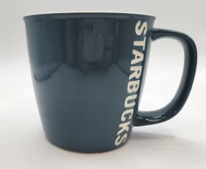 Starbucks 2010 Blue with White Cutout Writing 14 Oz Coffee Mug - Picture 1 of 5