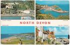 Postcard North Devon multiview. Clovelly, Woolacombe, Lynmouth, Ilfracombe