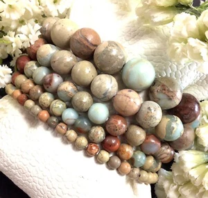 Pulsera elástica de jaspe natural del océano piedra preciosa curativa 4 mm 6 mm 8 mm 10 mm 12 mm - Imagen 1 de 7