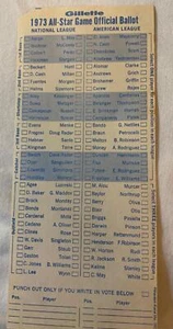 1973 Major League Baseball MLB All-Star Ballot Good Condition (50 Years old) - Picture 1 of 2
