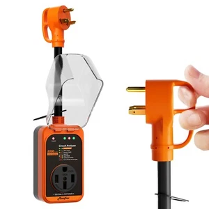 Protector contra sobretensiones para autocaravana de 30 amperios a 50 amperios 8000 julios con cubierta impermeable luz LED - Imagen 1 de 7