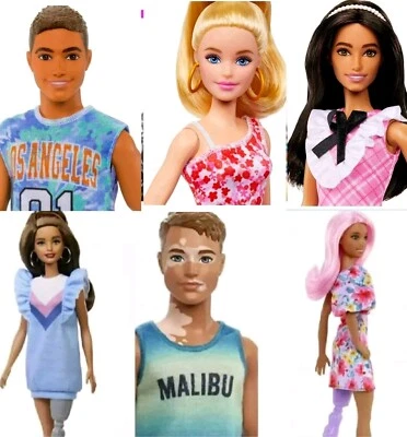 (6) 芭比娃娃和肯 Fashionista 批量,假腿白癜风 Ken 适用于 OOAK 捆绑出售物品  — 第 1/4 张图片